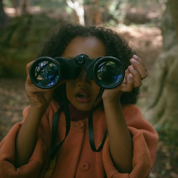 girl with binoculars 