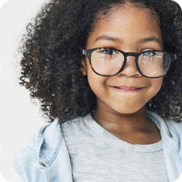 smiling girl in glasses