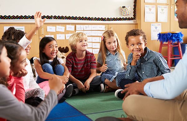 kids sitting in a class