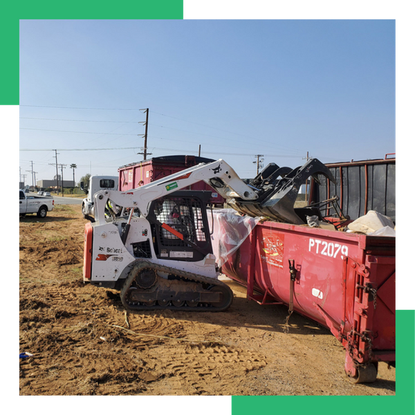 Removing hazardous waste into a mobile garbage bin