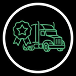 Certified hazardous material transport truck driver icon