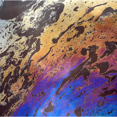 Colorful oil spill