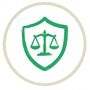 Environmental regulatory compliance and safety shield icon
