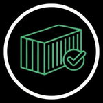 DOT-approved hazardous waste shipping container icon