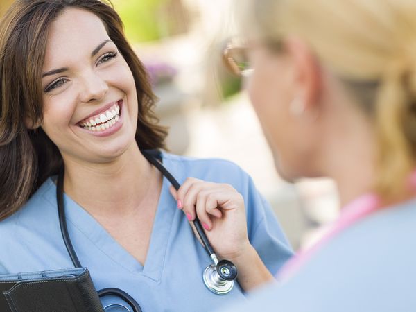 Nurse laughing