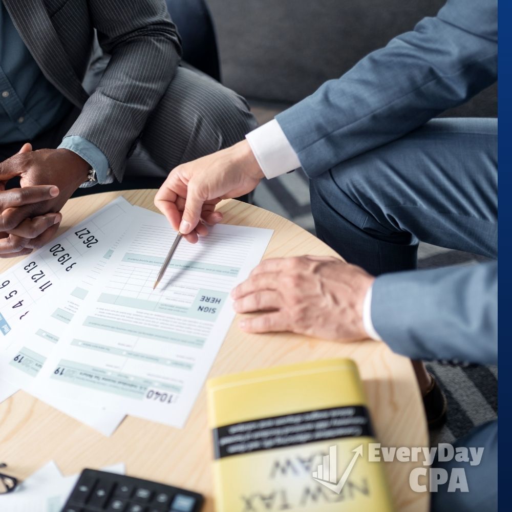 CPA working with a client