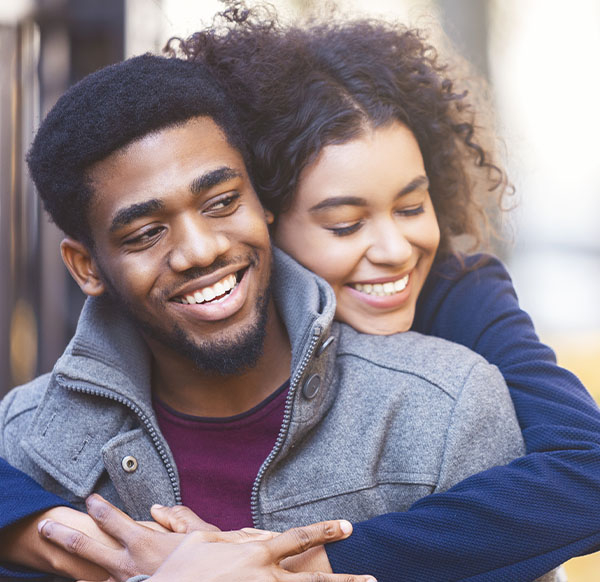 image of a happy couple outside