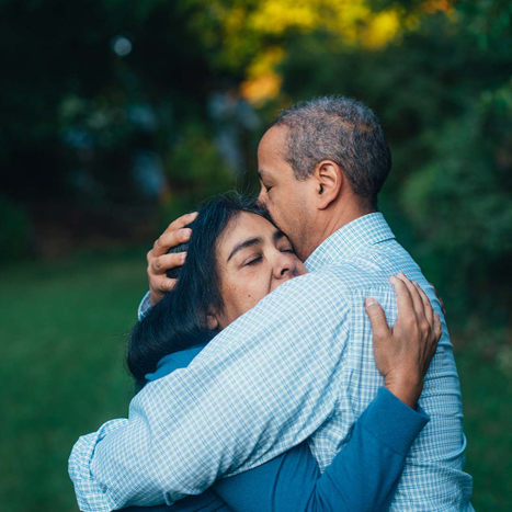 Family embracing