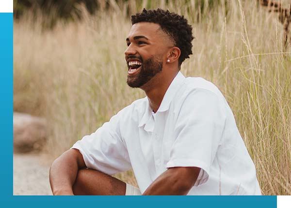 Black man smiling