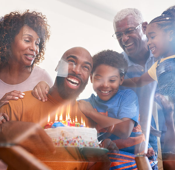 image of a happy family celebrating a birthday