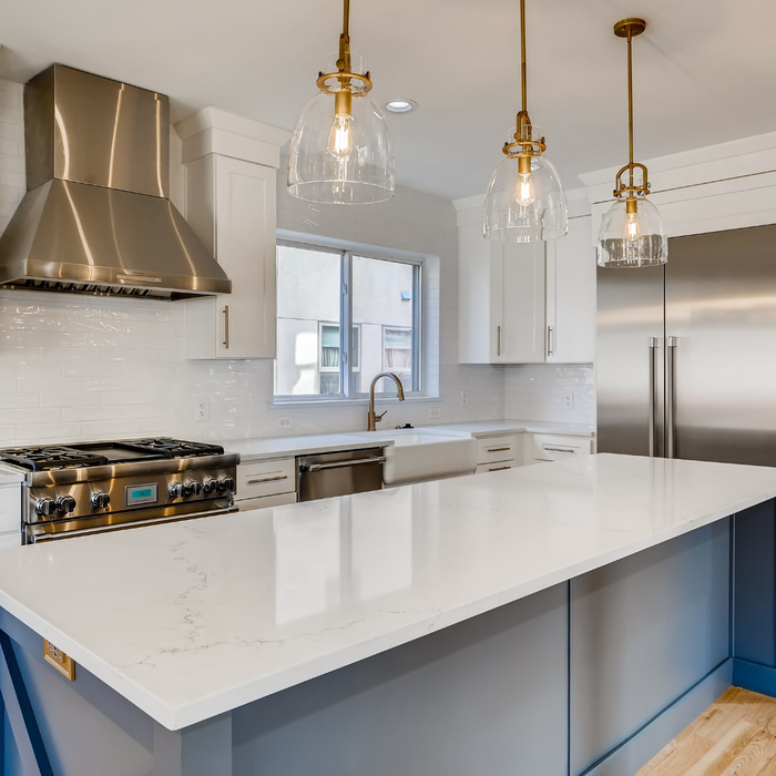 Mammoth Quartz Slab Kitchen Countertop