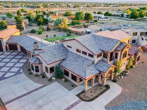 beautiful stucco house from above