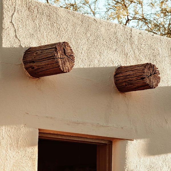 Close up of a stucco house