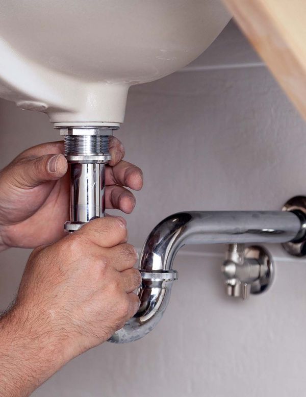 plumbing under the sink