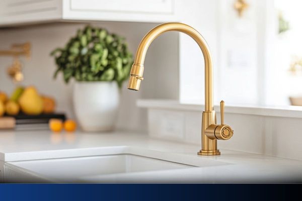Elegant modern kitchen faucet.