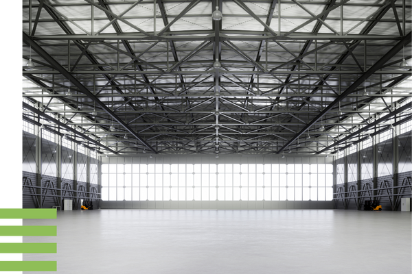 empty airplane hangar 