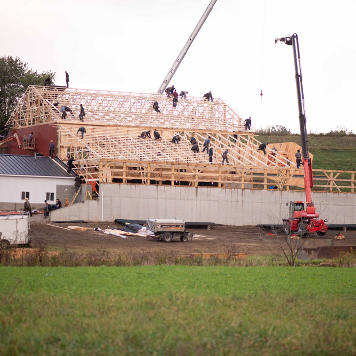 barn being built. 