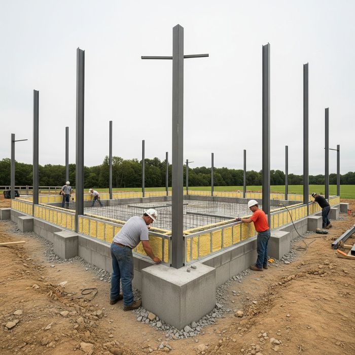 A pole barn being built Pole Barn 1.jpg