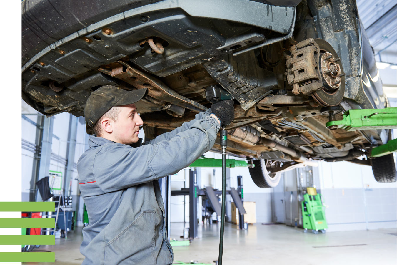 mechanic working in his heated shop