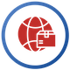 icon of globe and box, logistics icon of globe and box, logistics