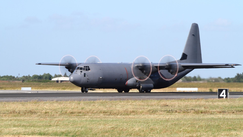 Hercules airplane taking off