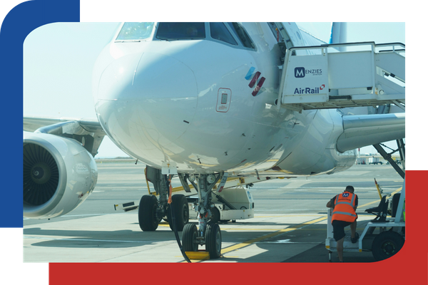 Mechanic looking at airplane