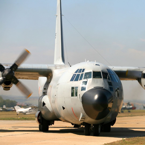 Hercules airplane taking off