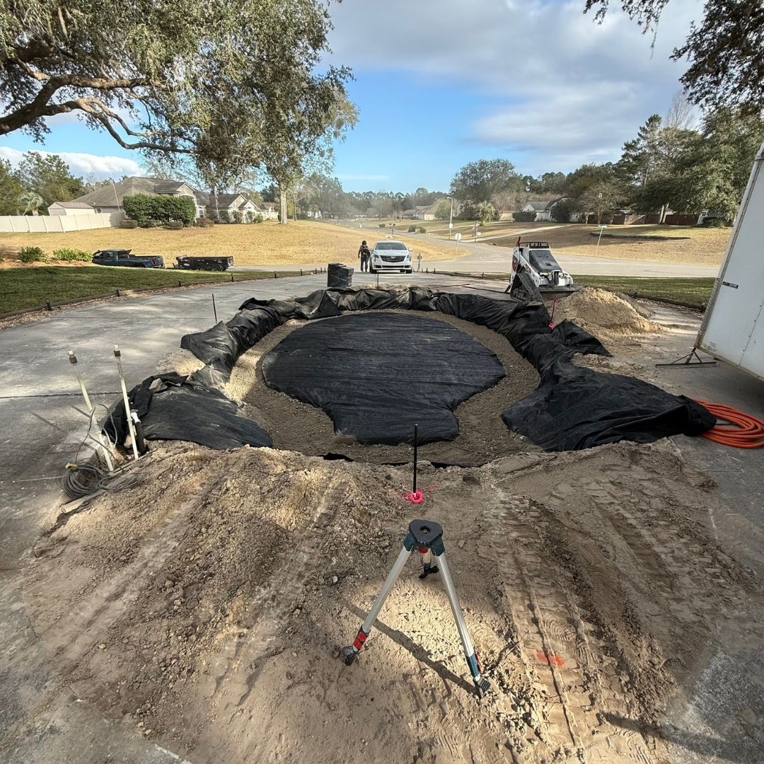 a fountain being built