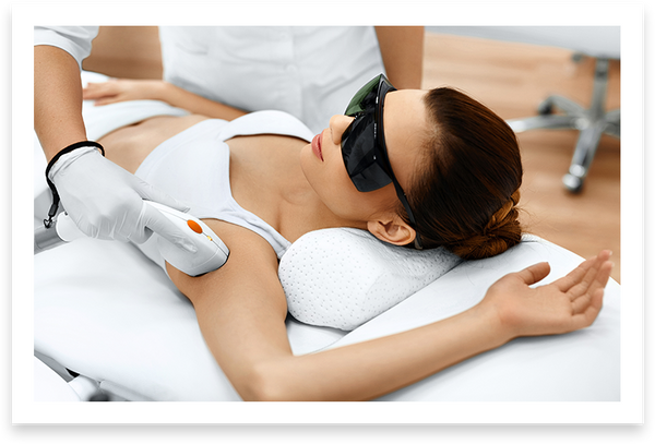 Image of a woman receiving a laser treatment