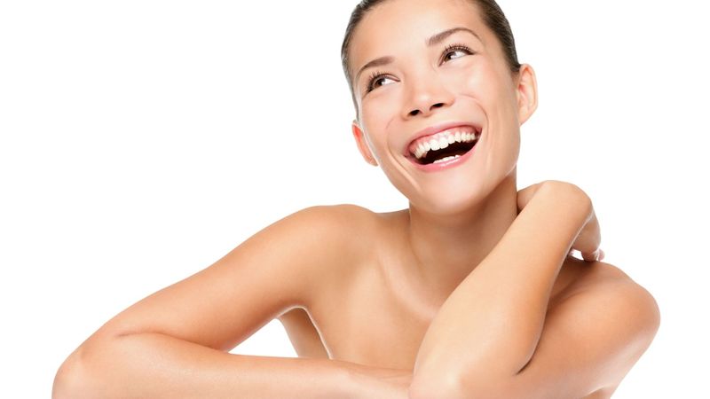 Smiling woman at the spa