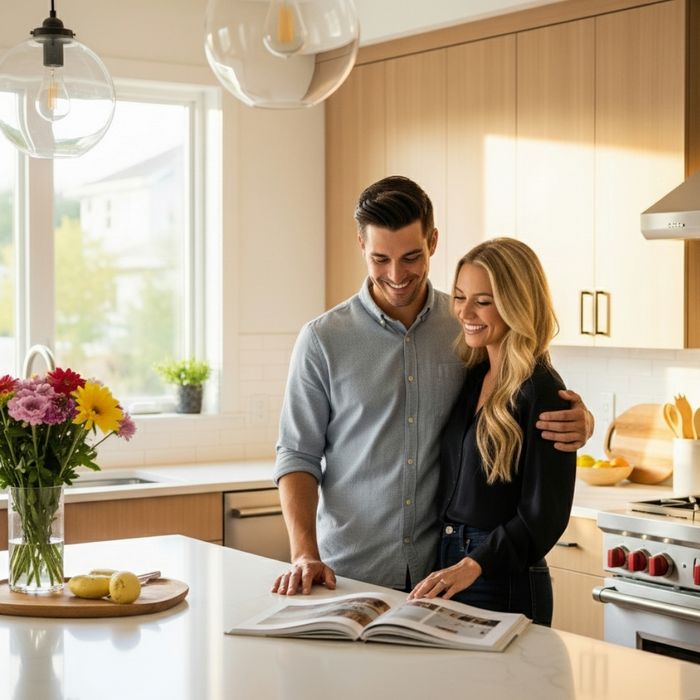Couple Enjoying Remodeled home Couple Enjoying Remodeled home