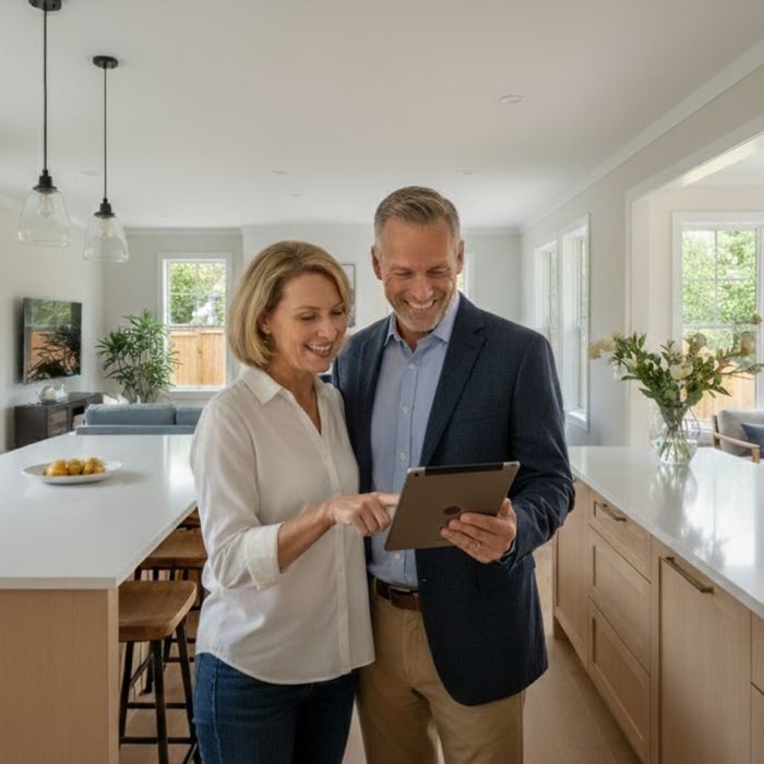 Couple looking at financial statement Couple looking at financial statement