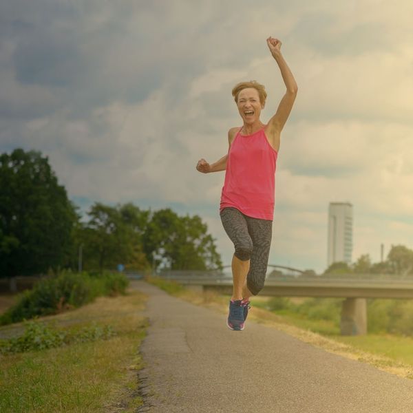 woman running energetically