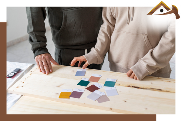 people looking at paint colors