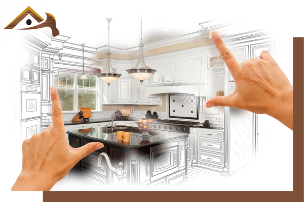a person picturing a new kitchen