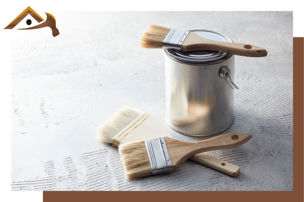 paint can with brushes