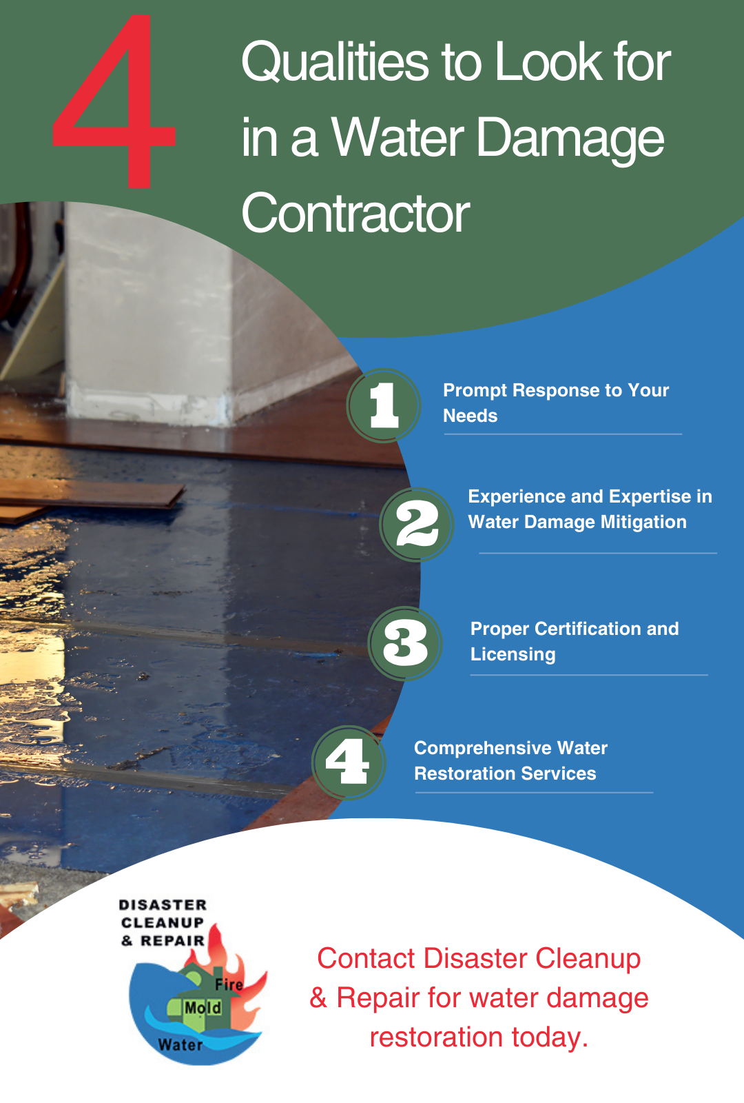 4 Qualities to Look for in a Water Damage Contractor infographic