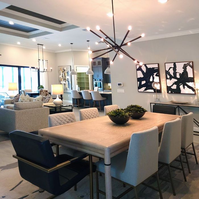 Modern dining room in house