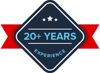 20+ years experience trust badge