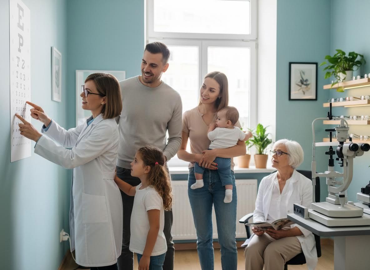 Family Eye Exam at Optometry Clinic