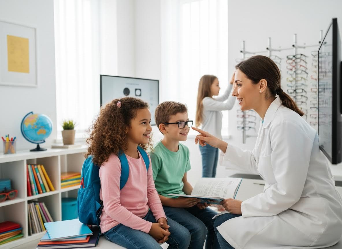 Pediatric Eye Exam and Glasses Fitting