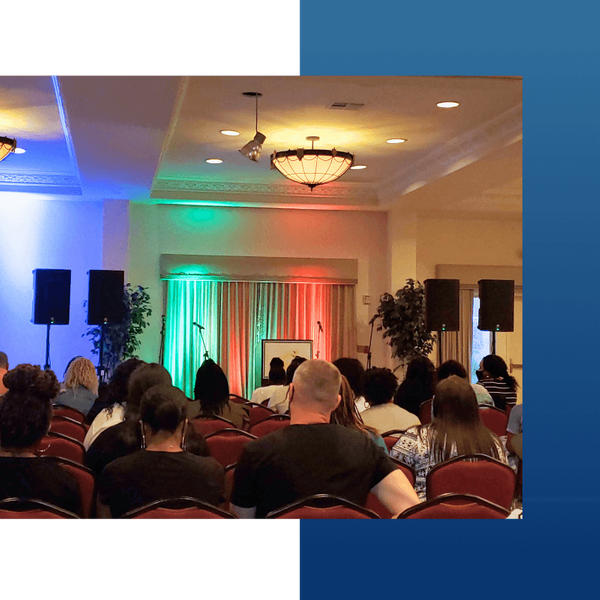 pro speakers at indoor event