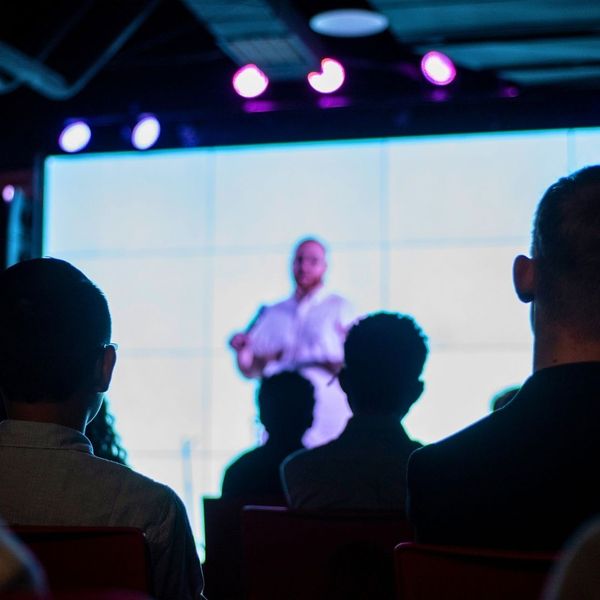 public speaker and audience