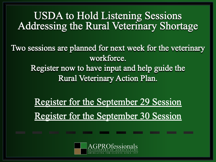 USDA to Hold Listening Sessions   Addressing the Rural Veterinary Shortage  .png