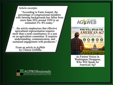 Declining Agricultural Representation in Congress – AgWeb Article Excerpts