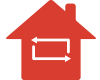 icon of a house with central air flow