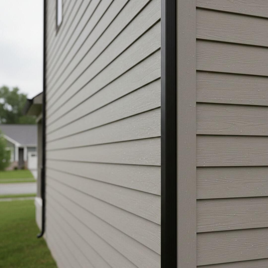 close up of vinyl siding