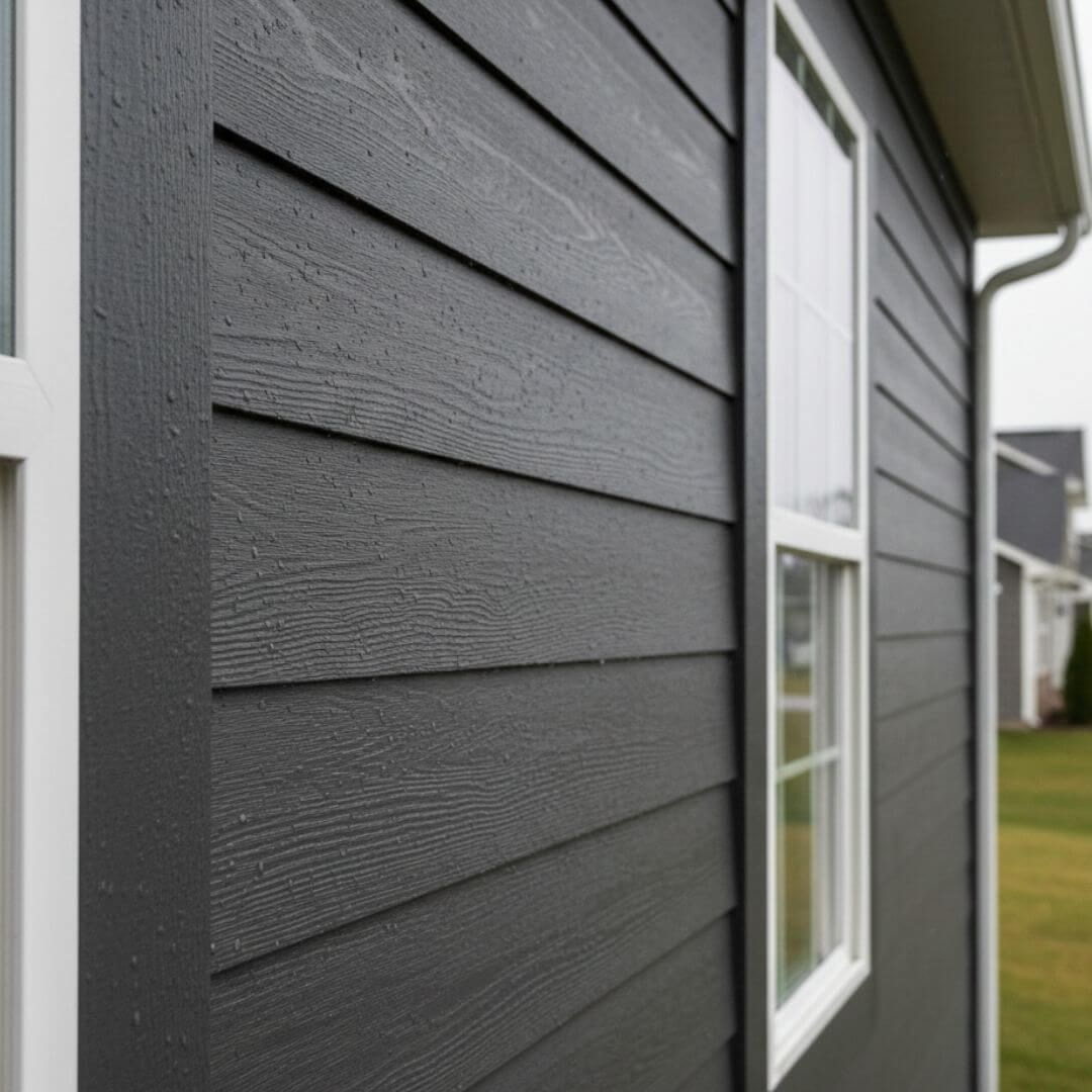 close up of James Hardie siding