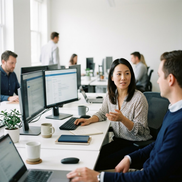 co-workers at a computer