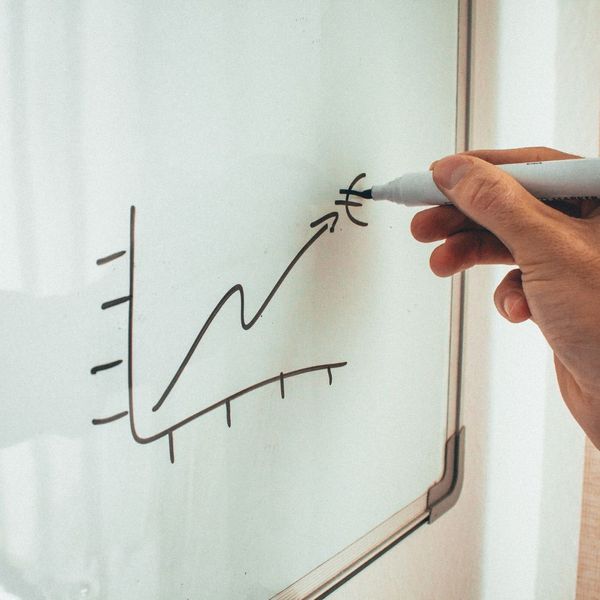 A chart showing upward business growth. A chart showing upward business growth.